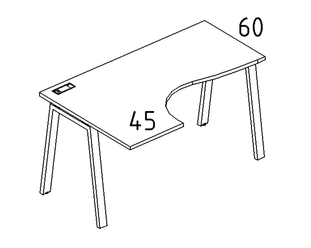 Стол эргономичный левый "Классика" на металлокаркасе TRE 140x90x75 A4.PRO