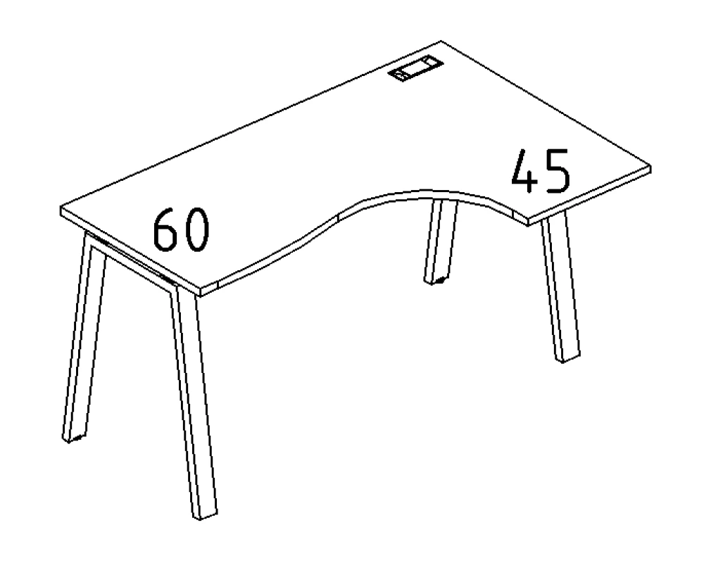Стол эргономичный правый "Классика" на мет. каркасе TRE 140x90x75 A4.PRO