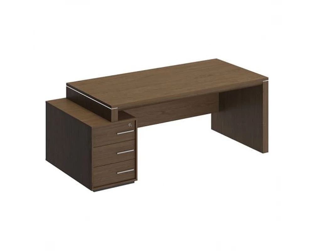 Стол руководителя левый на опорной тумбе малой ВЛ 146 ДТ Velar