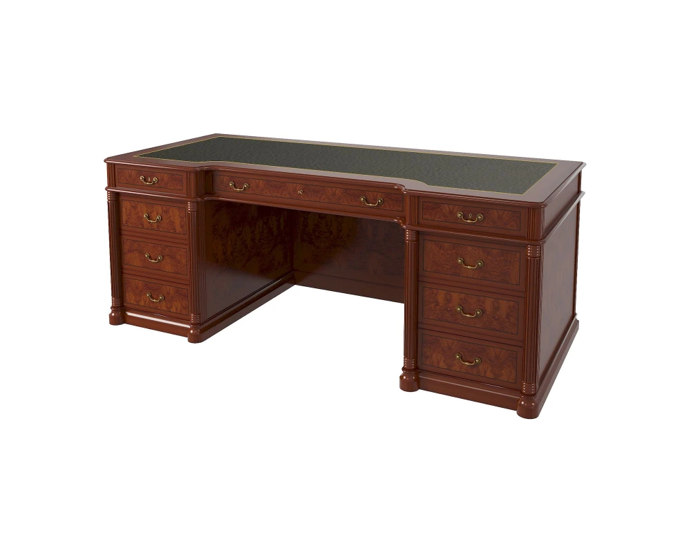 Стол руководителя с передней панелью полуглянцевый, кожа 1800х900х780 Artmoble