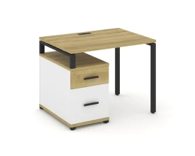 Стол письменный с 1 опорной тумбой CN.SP-305 W 980/1346x720x750 Концепт / Concept images