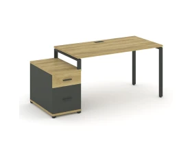 Стол письменный с 1 опорной тумбой CN.SP-305 W 980/1346x720x750 Концепт / Concept images