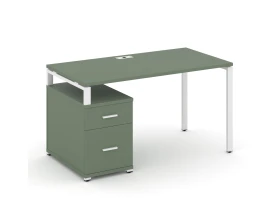 Стол письменный с 1 опорной тумбой CN.SP-305 W 980/1346x720x750 Концепт / Concept images