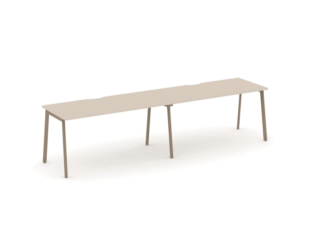 Рабочая станция на 2 места с вырезом на плоскоовальной трубе 316x73x75 Эстетика / Estetica