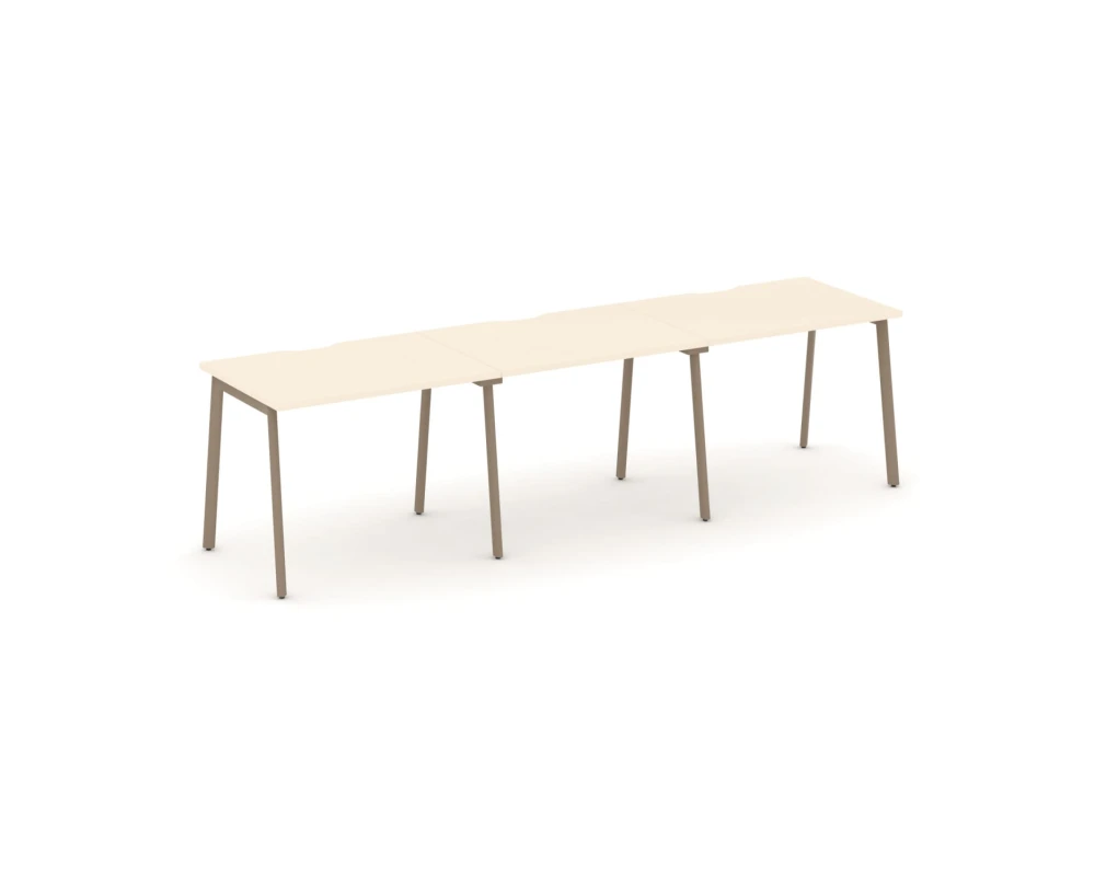 Рабочая станция на 3 места с вырезом на плоскоовальной трубе 294x73x75 Эстетика / Estetica