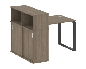 Стол письменный на О-образном м/к с опорным шкафом-купе 141x112x109,8 Метал Систем / Metal System images
