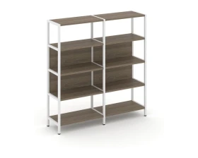 Двухсекционный стеллаж четырехярусный 1590х400х1613 Шелф Систем / Shelf System images