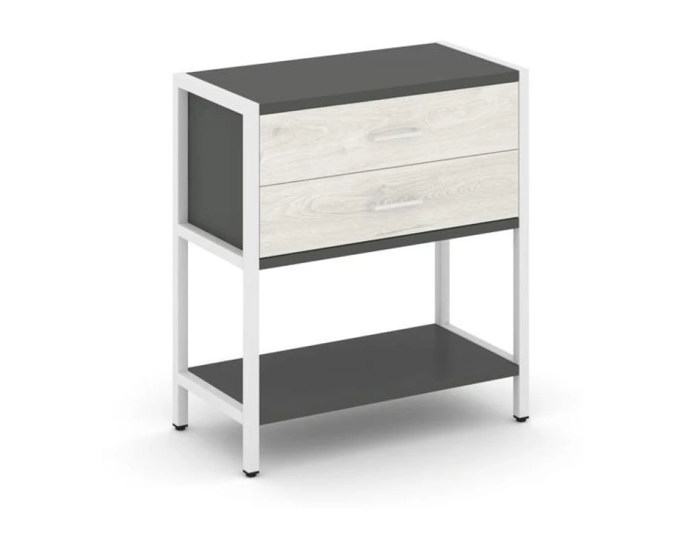 Односекционный стеллаж двухярусный с ящиками 810х400х879 Шелф Систем / Shelf System