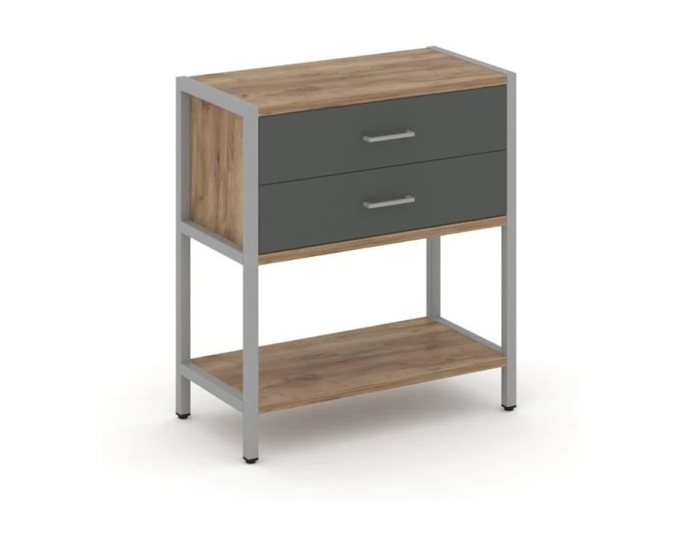 Односекционный стеллаж двухярусный с ящиками 810х400х879 Шелф Систем / Shelf System