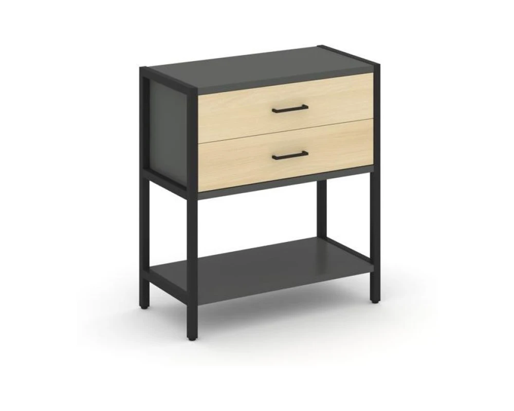 Односекционный стеллаж двухярусный с ящиками 810х400х879 Шелф Систем / Shelf System