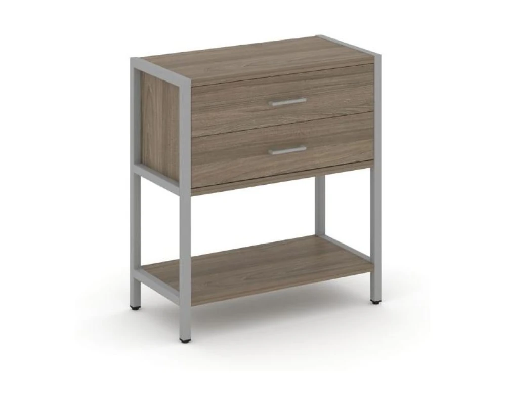 Односекционный стеллаж двухярусный с ящиками 810х400х879 Шелф Систем / Shelf System