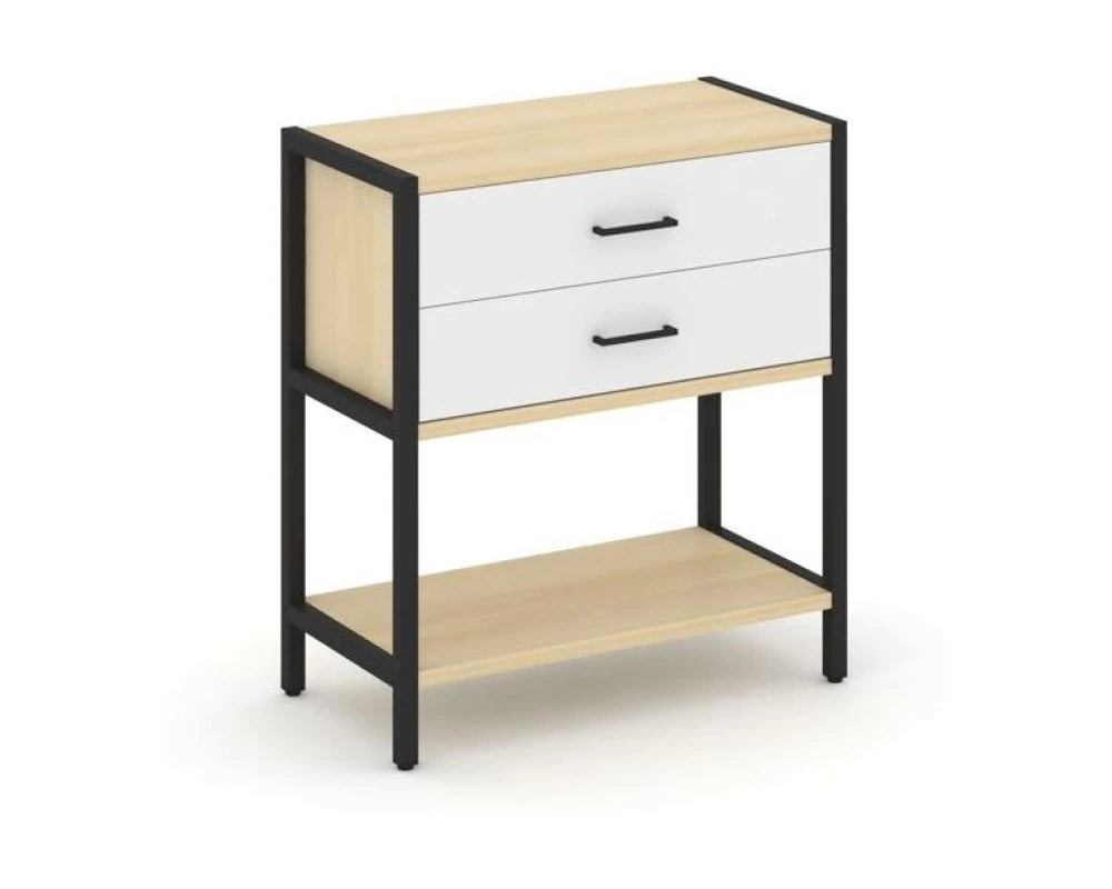 Односекционный стеллаж двухярусный с ящиками 810х400х879 Шелф Систем / Shelf System