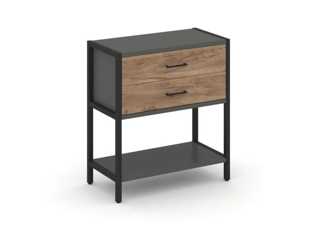 Односекционный стеллаж двухярусный с ящиками 810х400х879 Шелф Систем / Shelf System