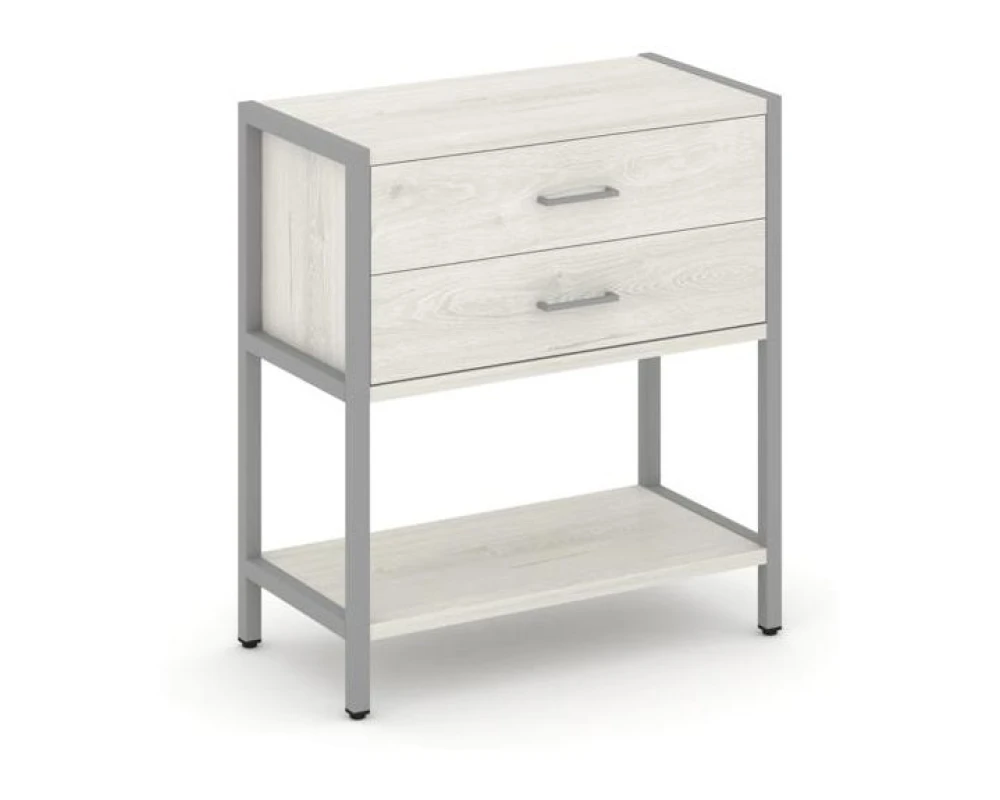 Односекционный стеллаж двухярусный с ящиками 810х400х879 Шелф Систем / Shelf System