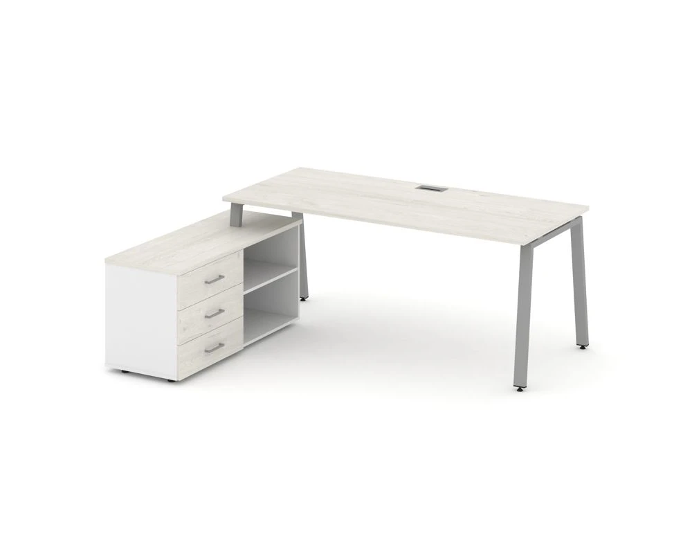 Стол письменный с греденцией левой на А-образном каркасе 1580x1580x750 Стайл Проджект Директ / Style Project Direct