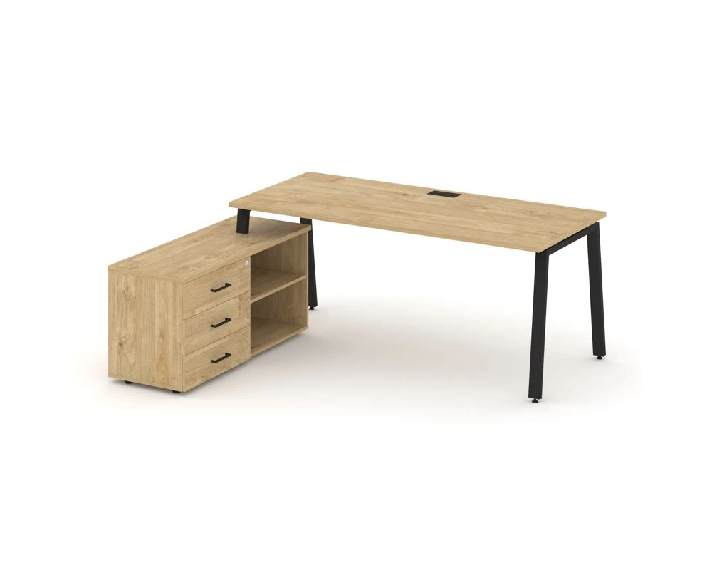 Стол письменный с греденцией левой на А-образном каркасе 1580x1580x750 Стайл Проджект Директ / Style Project Direct