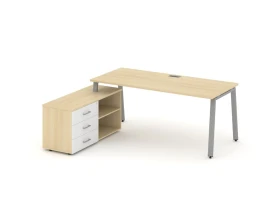 Стол письменный с греденцией левой на А-образном каркасе 1580x1580x750 Стайл Проджект Директ / Style Project Direct images