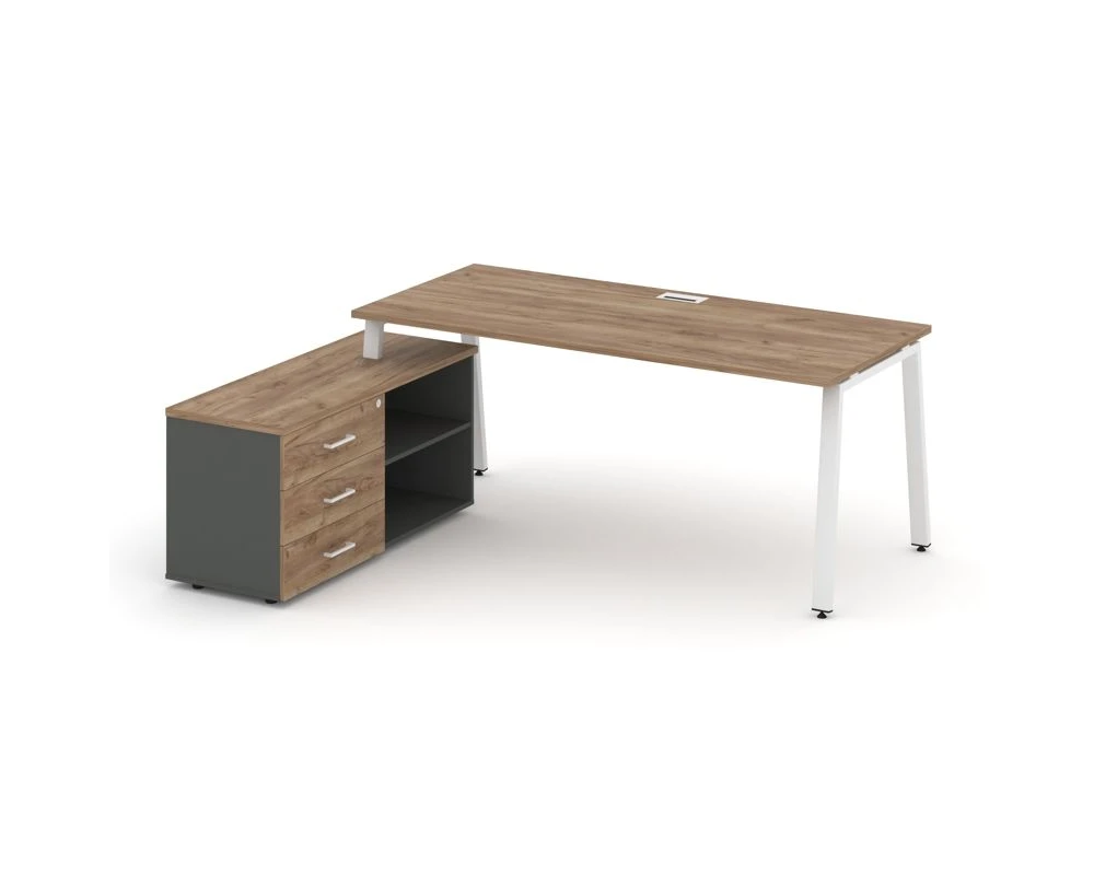 Стол письменный с греденцией левой на А-образном каркасе 1580x1580x750 Стайл Проджект Директ / Style Project Direct