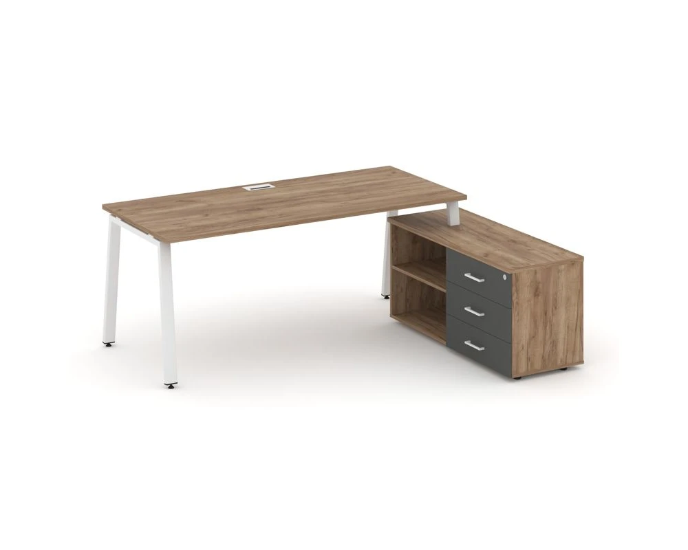 Стол письменный с греденцией правой на А-образном каркасе 1780x1480x750 Стайл Проджект Директ / Style Project Direct