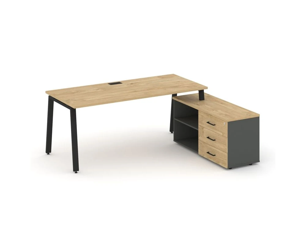 Стол письменный с греденцией правой на А-образном каркасе 1780x1480x750 Стайл Проджект Директ / Style Project Direct