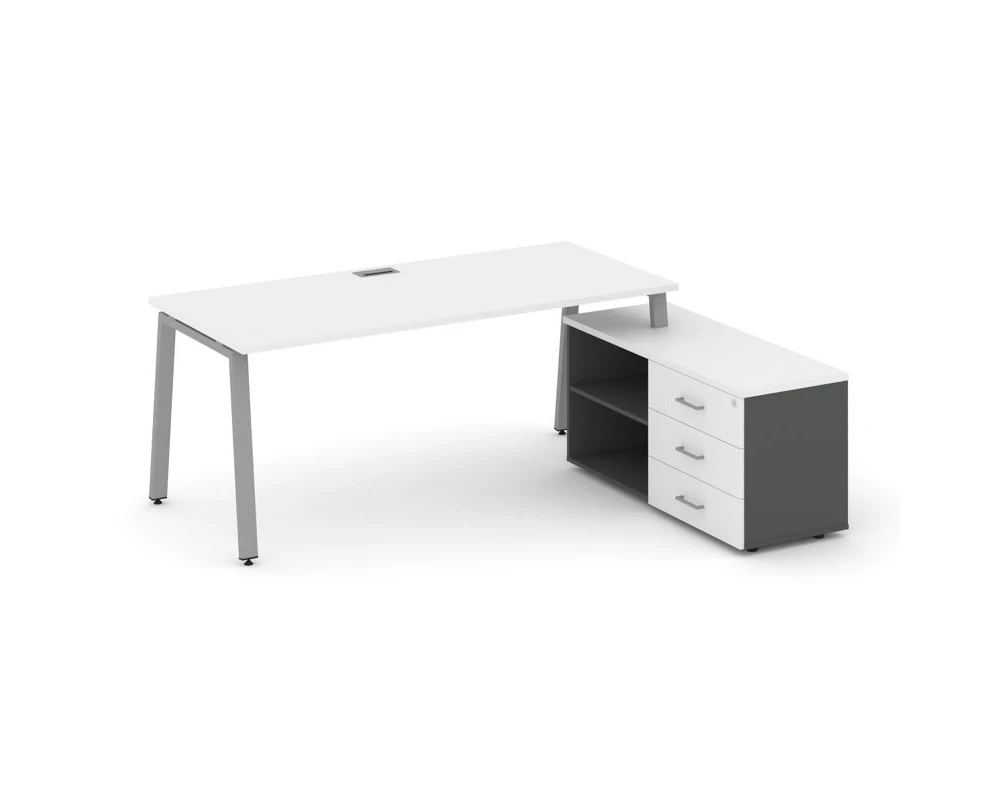 Стол письменный с греденцией правой на А-образном каркасе 1780x1480x750 Стайл Проджект Директ / Style Project Direct