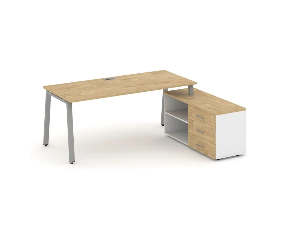 Стол письменный с греденцией правой на А-образном каркасе 1980x1480x750 Стайл Проджект Директ / Style Project Direct