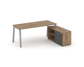 Стол письменный с греденцией правой на А-образном каркасе 1980x1480x750 Стайл Проджект Директ / Style Project Direct images