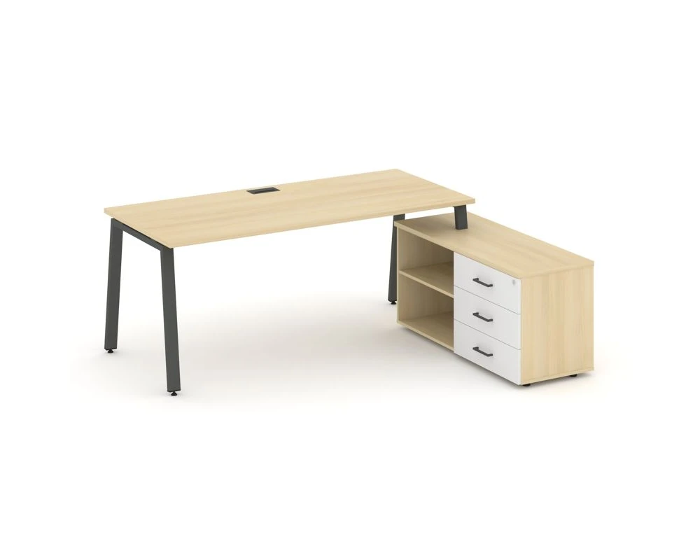 Стол письменный с греденцией правой на А-образном каркасе 1980x1480x750 Стайл Проджект Директ / Style Project Direct