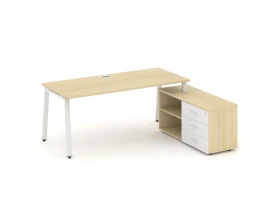 Стол письменный с греденцией правой на А-образном каркасе 2180x1480x750 Стайл Проджект Директ / Style Project Direct images