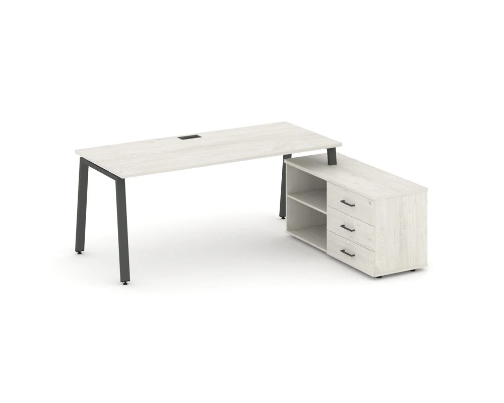 Стол письменный с греденцией правой на А-образном каркасе 2180x1480x750 Стайл Проджект Директ / Style Project Direct