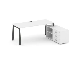 Стол письменный с греденцией правой на А-образном каркасе 2180x1480x750 Стайл Проджект Директ / Style Project Direct images