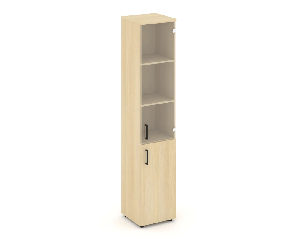Шкаф высокий узкий комби прозр. стекло правый 400x400x1982 Стайл Проджект / Style Project