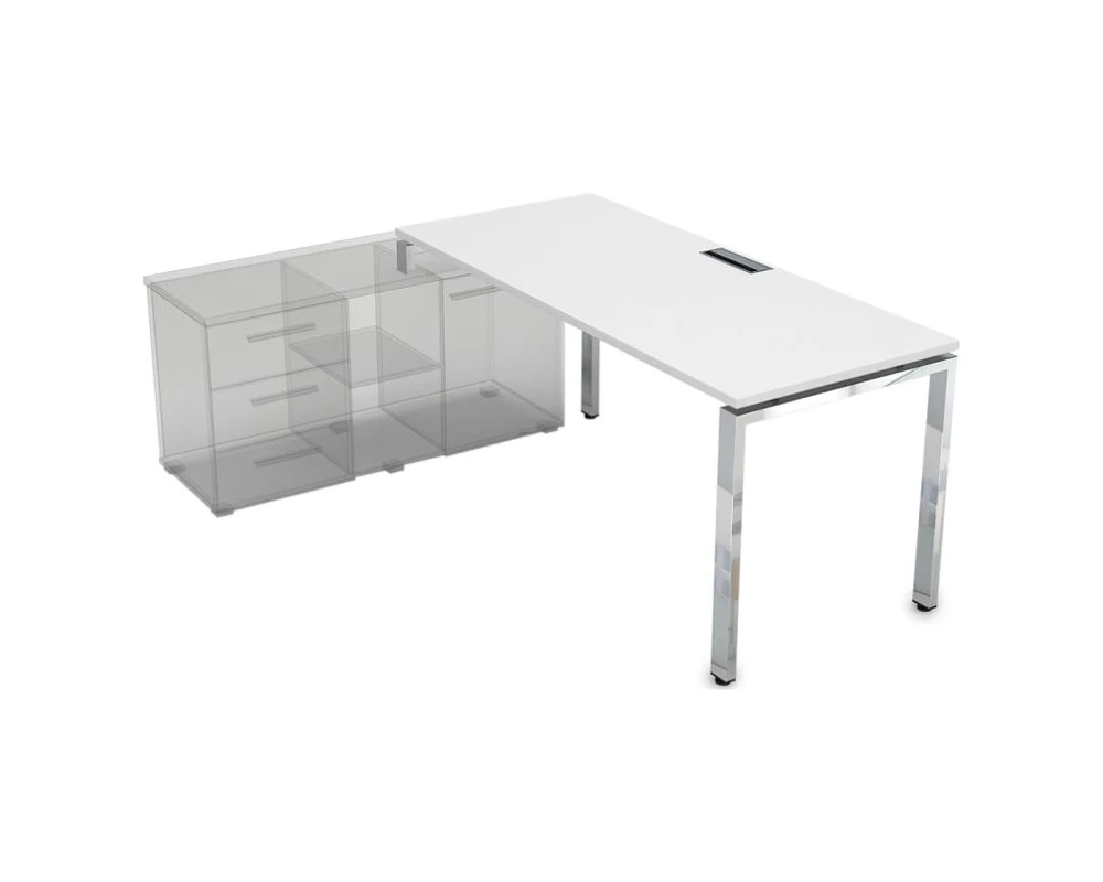 Стол рабочий прямолинейный три опоры, левый (1600*800*750) НСТЛ-П.984 Глосс Лайн / Gloss Line