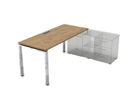 Стол рабочий прямолинейный три опоры, правый (1400*800*750) НСТП-П.989 Глосс Лайн / Gloss Line images