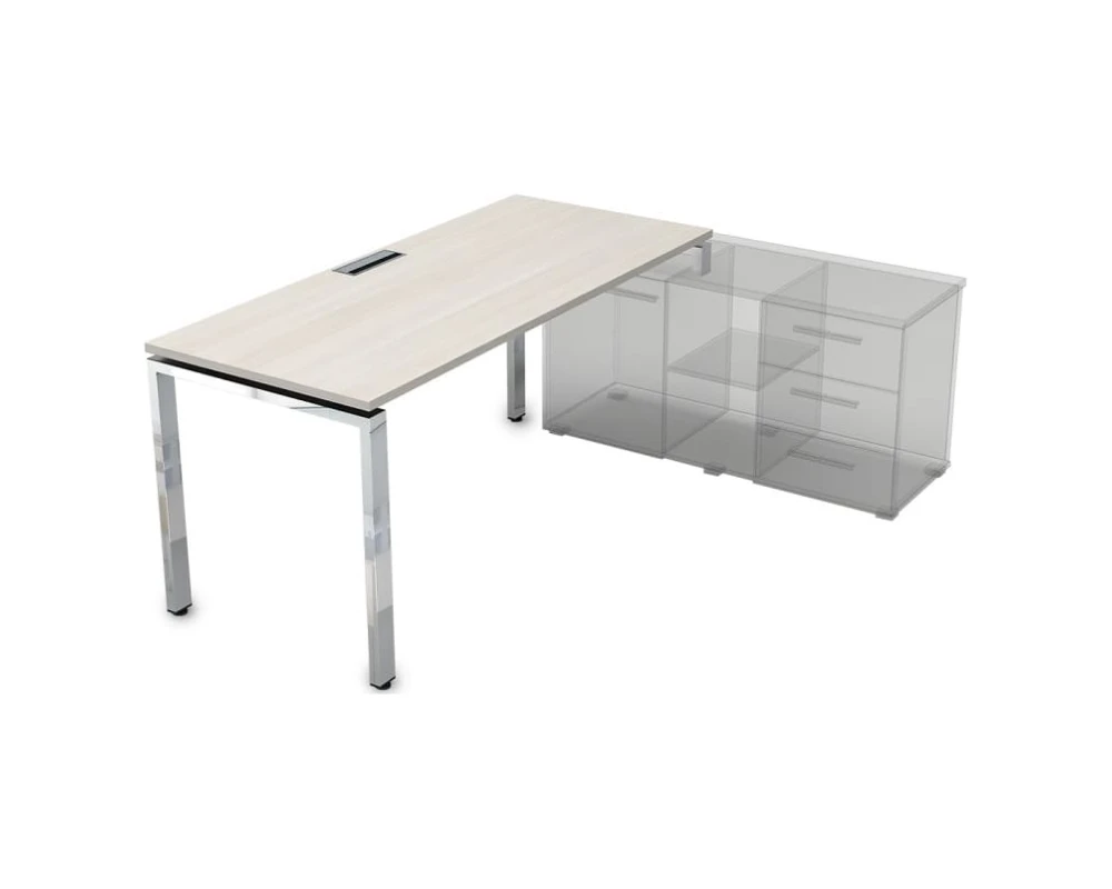 Стол рабочий прямолинейный три опоры, правый (1400*800*750) НСТП-П.989 Глосс Лайн / Gloss Line