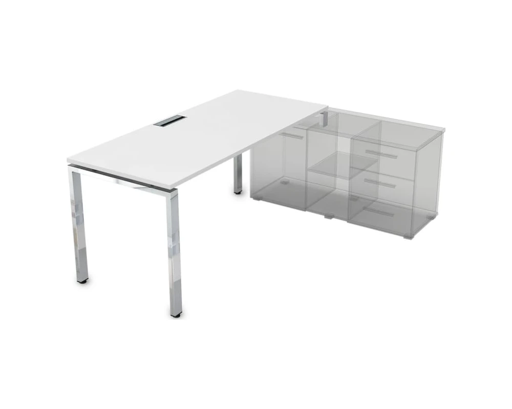 Стол рабочий прямолинейный три опоры, правый (1400*800*750) НСТП-П.989 Глосс Лайн / Gloss Line