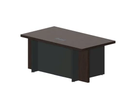 Стол руководителя 180х100х77,5 (с метал.аутлетом) Фабер / Faber Дуб Мокко/Антрацит images