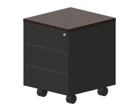 Тумба мобильная (3 ящика, без ручек) 50х53х63,7 Фабер / Faber Дуб Мокко/Антрацит images