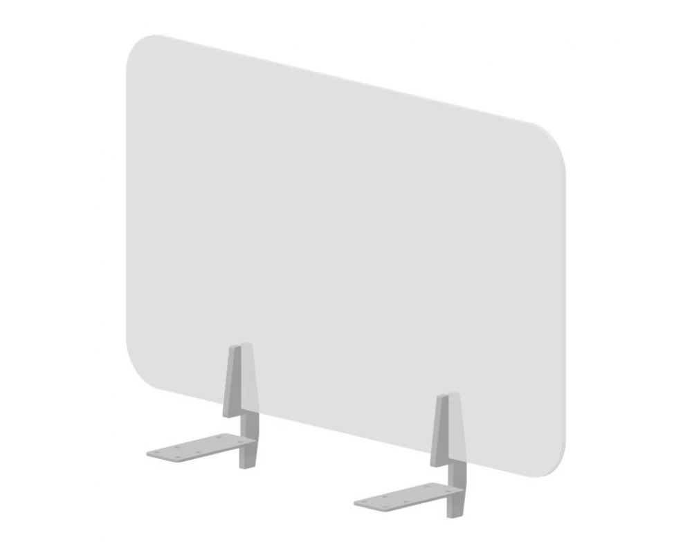 Экран торцевой (плексиглас) 68x39,2 финальный для столов гл.68см (с кронштейнами) Плекси / Plexi Молочно-белый/Алюминий