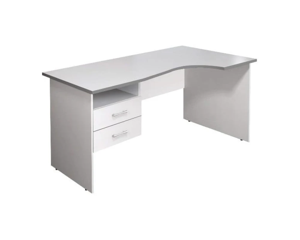 Стол кривол. с тумбой П 1404х904(704)х756 КМ75 Монолит