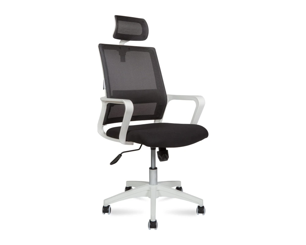 Кресло руководителя Norden Бит белый пластик Сетка/Ткань, Черный